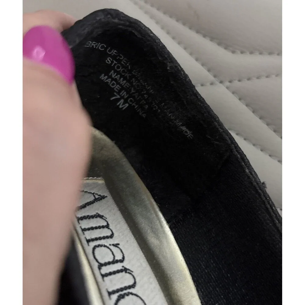 Amanda Block Heels Pumps 7 M Black Shoes.